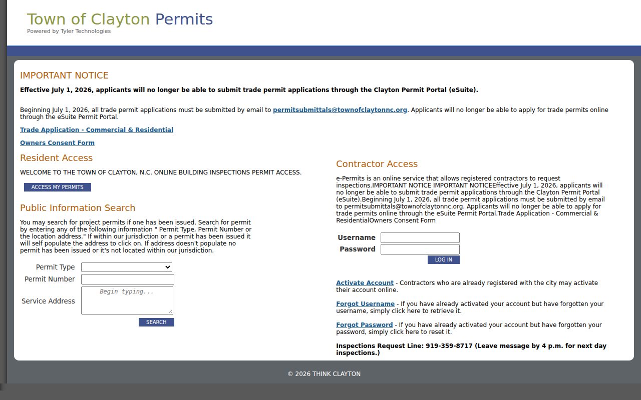 Clayton people search through the legacy permit address system
