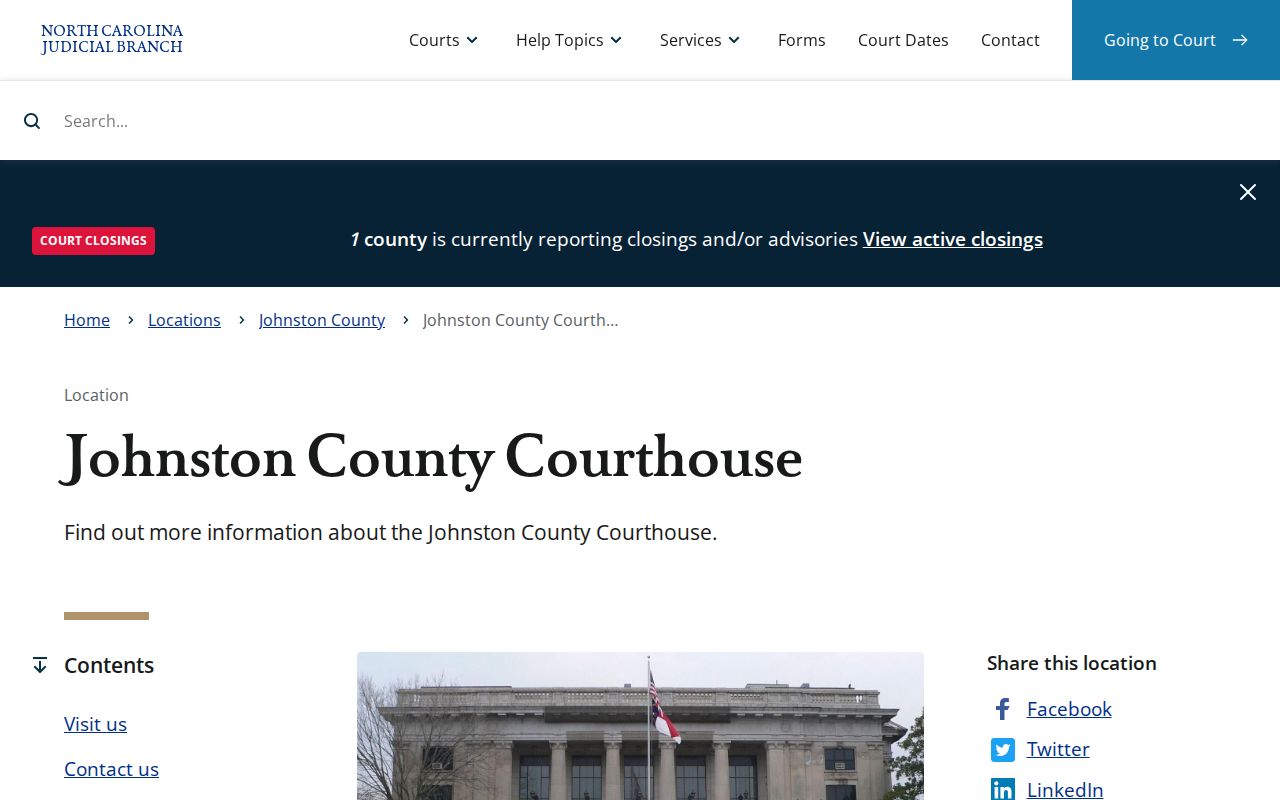 Clayton public records office at Johnston County Courthouse