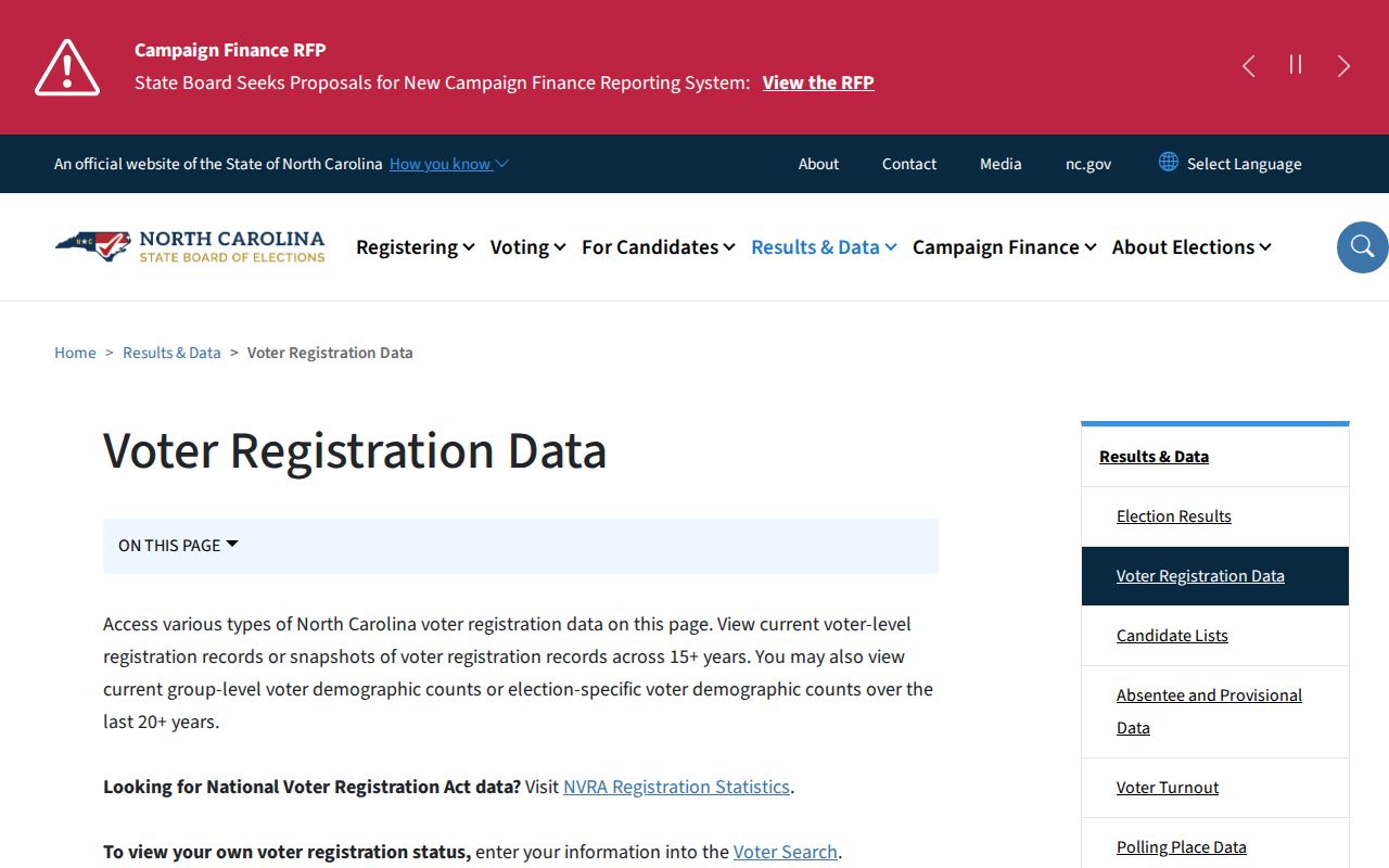 Clayton voter records weekly Johnston County file downloads